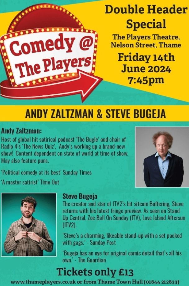 Comedy @ The Players - Andy Zaltzman and Steve Bugeja